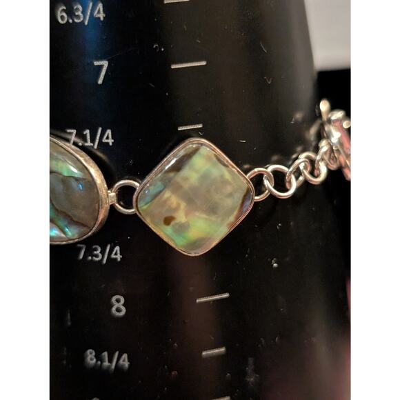 Sterling Silver Abalone Shell Toggle Bracelet - Picture 11 of 14